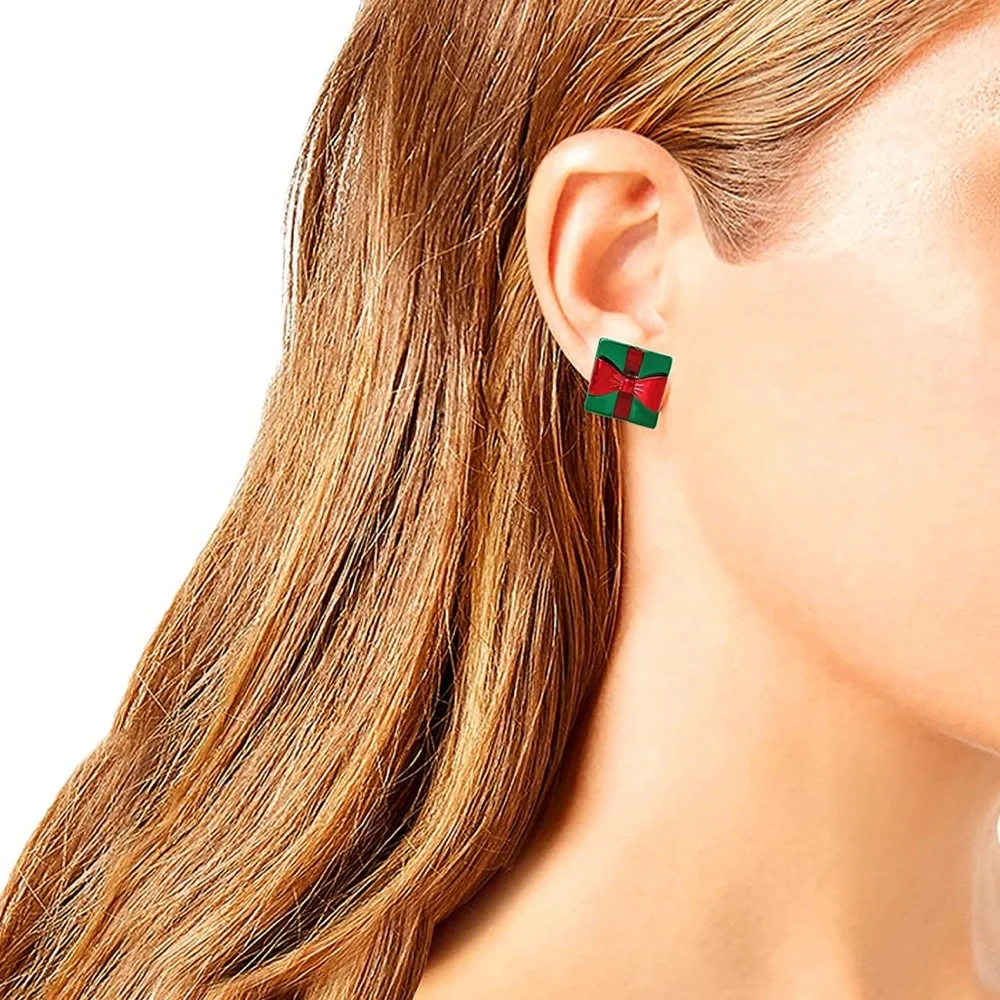Betsey Johnson Santa Hat Mismatched Stud Earrings